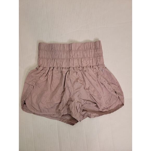 FREE PEOPLE Movement Boxing Shorts Sz Small The Way Home High Rise Lined Tan - Picture 1 of 7